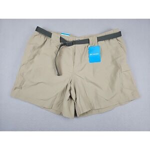 NEW Columbia Shorts Women's XL Khaki Nylon Cargo Hiking Belted Outdoor $45